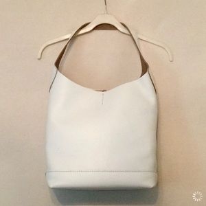 NWT  J Crew white, leather, bucket bag!